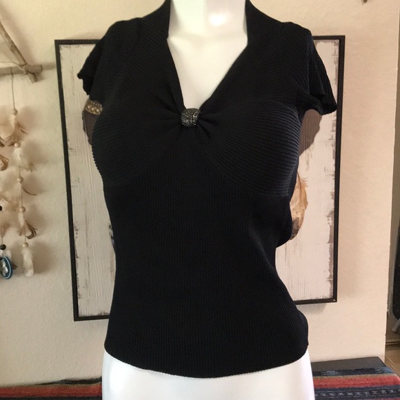 Black Blouse fitted by EVIE PETITE - Picture 1 of 8